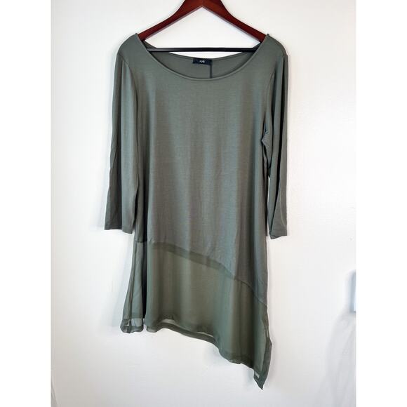 Designer Ruti Petunia Como Top Dress Shirt Olive Green Beetlee US L / 12 NWT - Picture 12 of 13